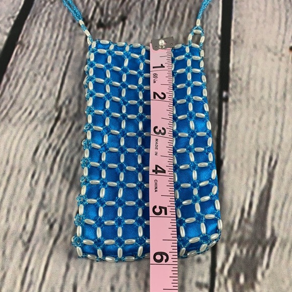 BEAUTIFULLY Beaded Blue/White Shoulder/Crossbody Mini Bag - Picture 9 of 17